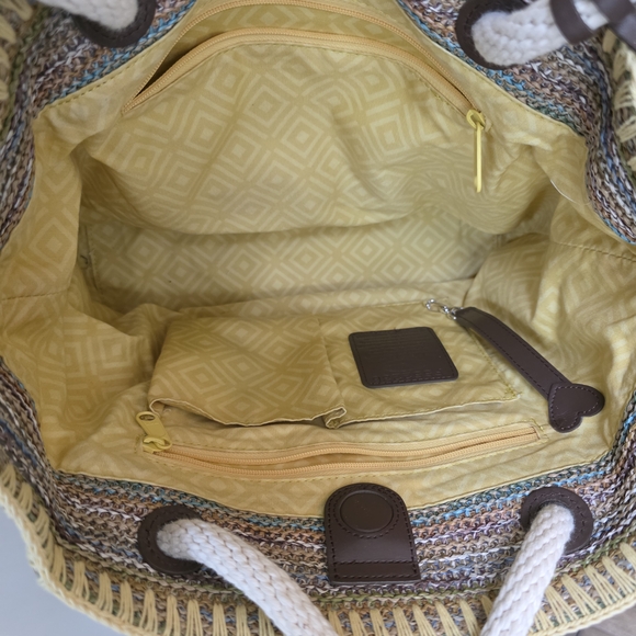 Brighton Bella Limone Soft Sea Grass Tote/Leather Applique/Signature Heart Charm - Picture 14 of 16